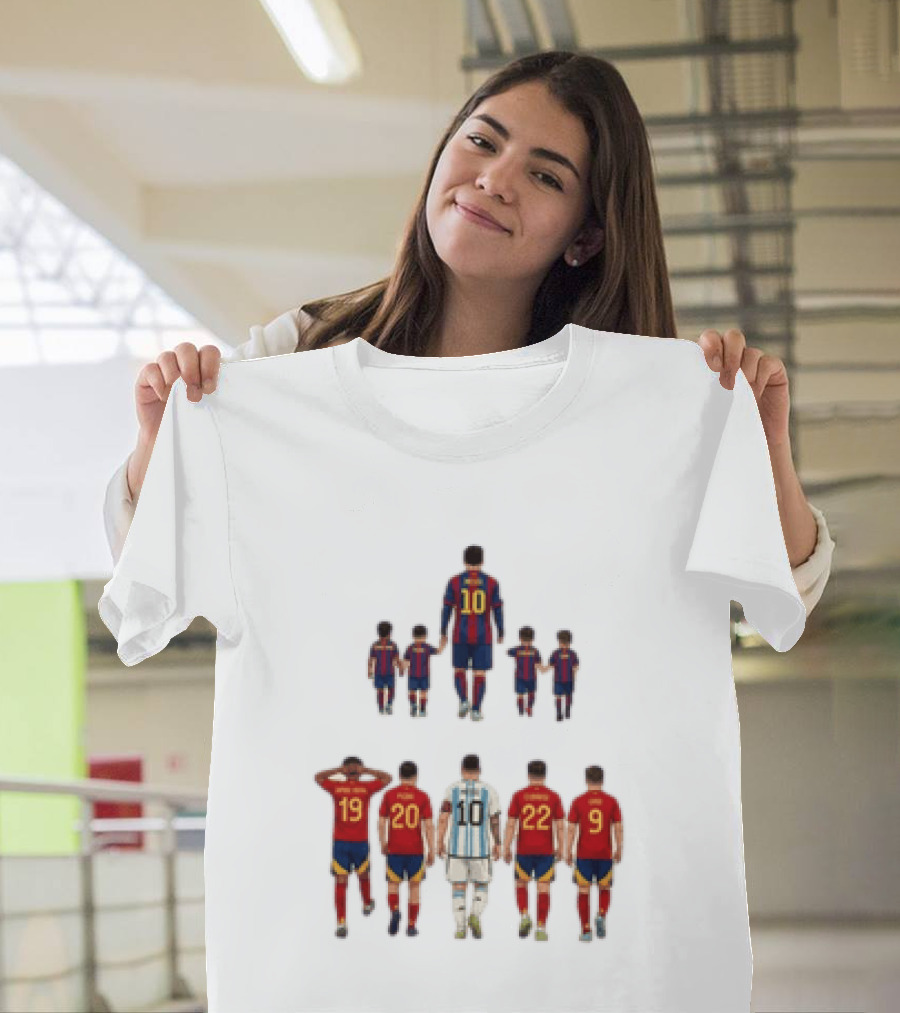Lionel Messi With Lamine Yamal Pedri Gavi Football Legends T-Shirt