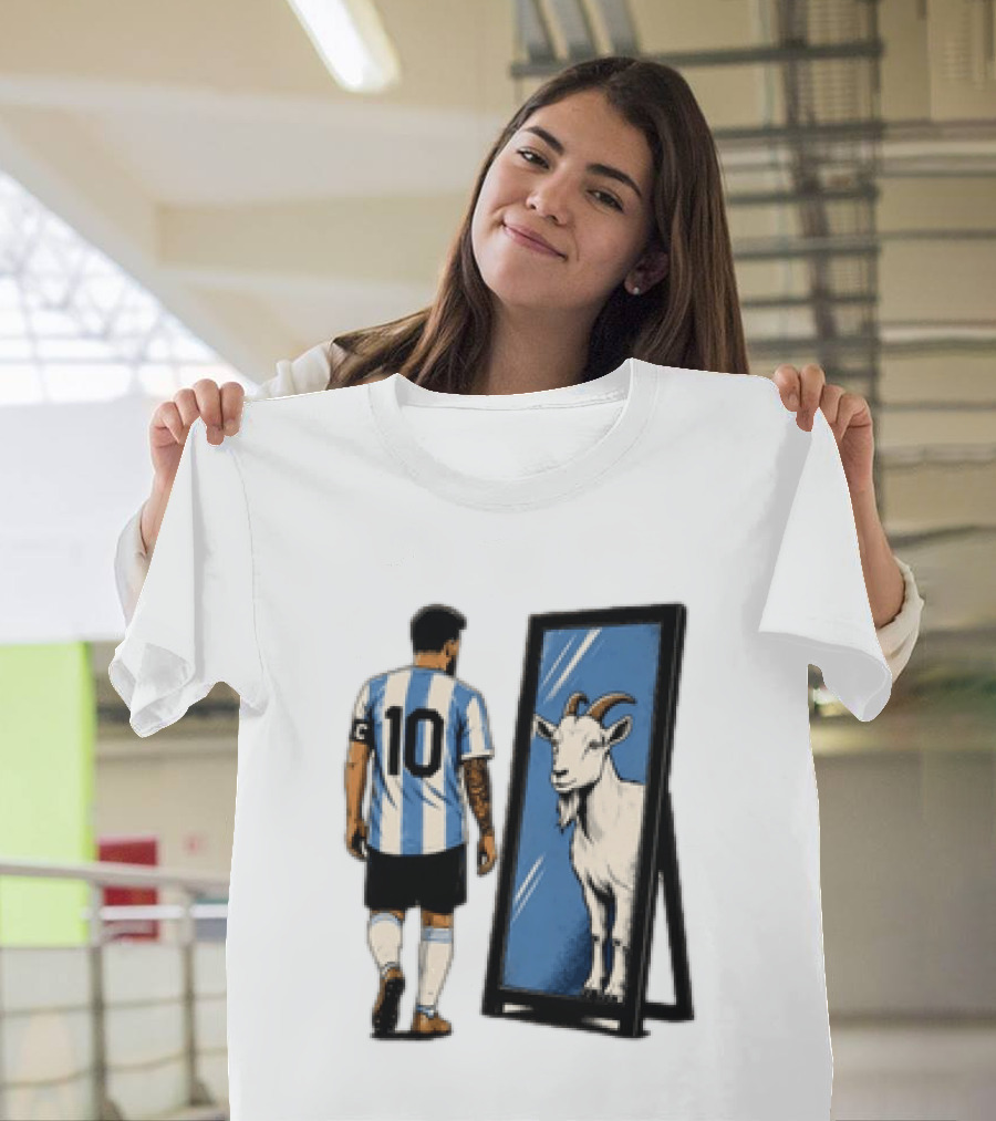 Messi Argentina 10 Reflecting GOAT Mirror Soccer T-Shirt