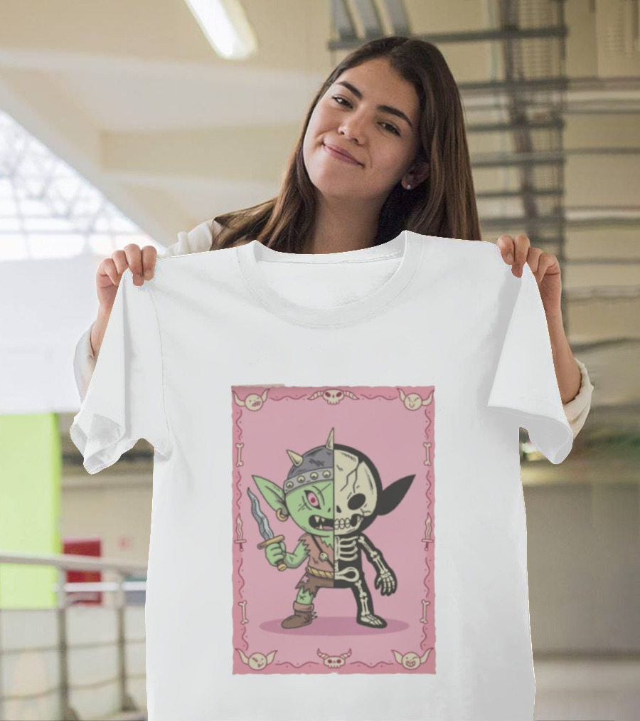 X Ray Goblin Skeleton Fantasy Creature With Dagger T-Shirt