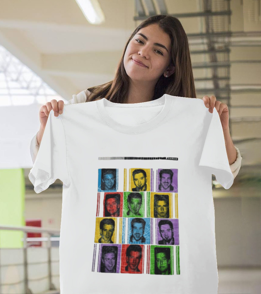 NSYNC Justin Timberlake JC Chasez Joey Fatone Lance Bass Chris Kirkpatrick Vibrant Portrait Grid Stereo Bars T-Shirt