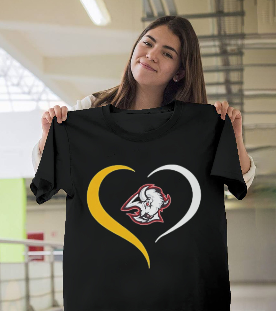 Buffalo Heart With Buffalo Head And Dual Heart T-Shirt