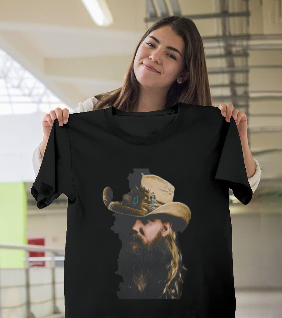 Chris Stapleton Cowboy Hat Portrait Country Music T-Shirt
