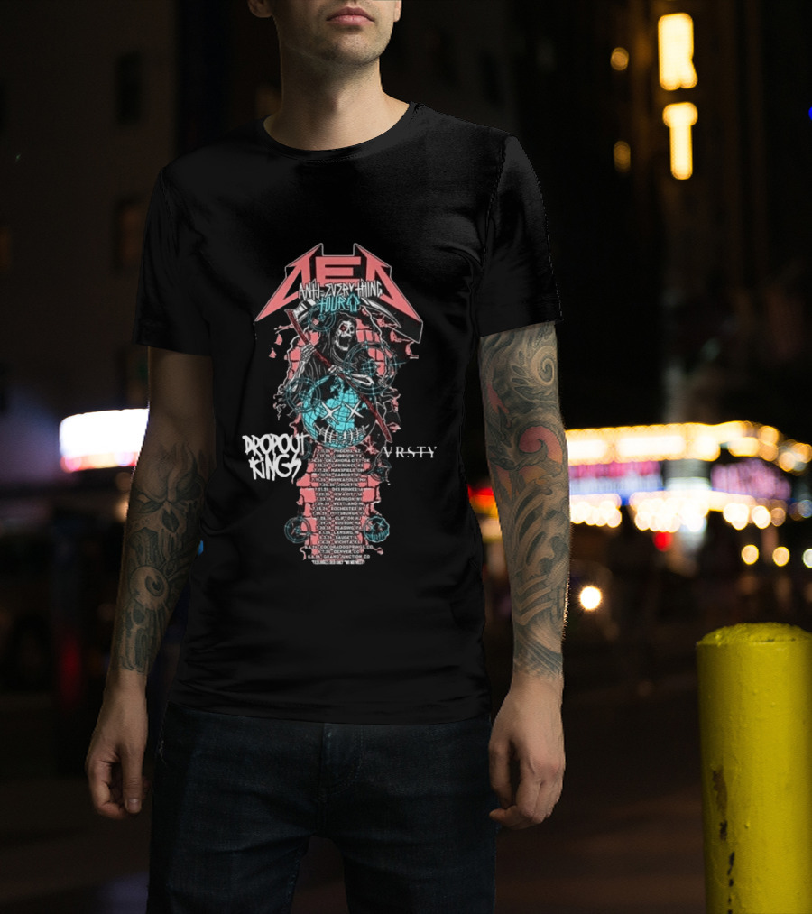 DED Anti Everything Tour 2026 US Cities List With Dropout Kings VRSY July August Phoenix To Grand Junction T-Shirt
