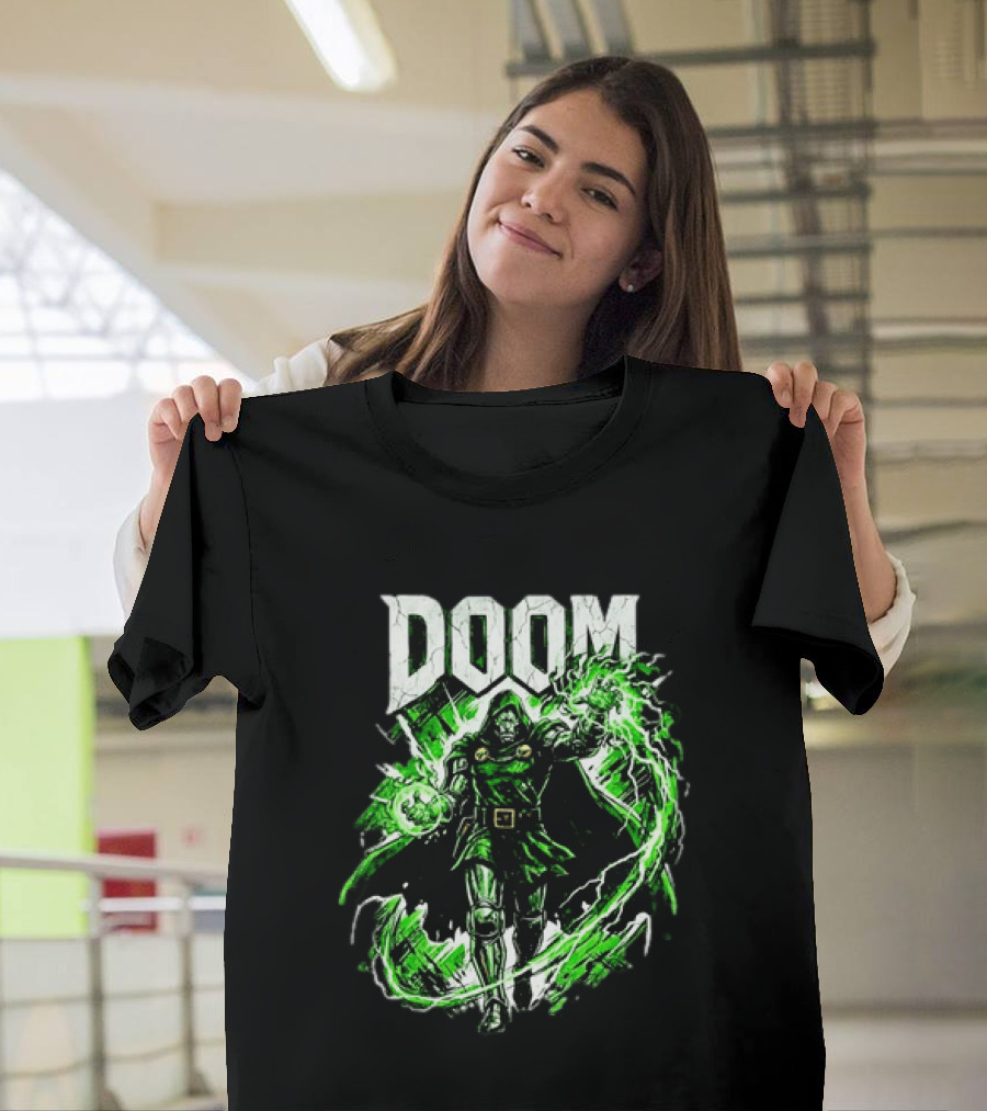 Doctor Doom Lightning Villain Power Display T-Shirt