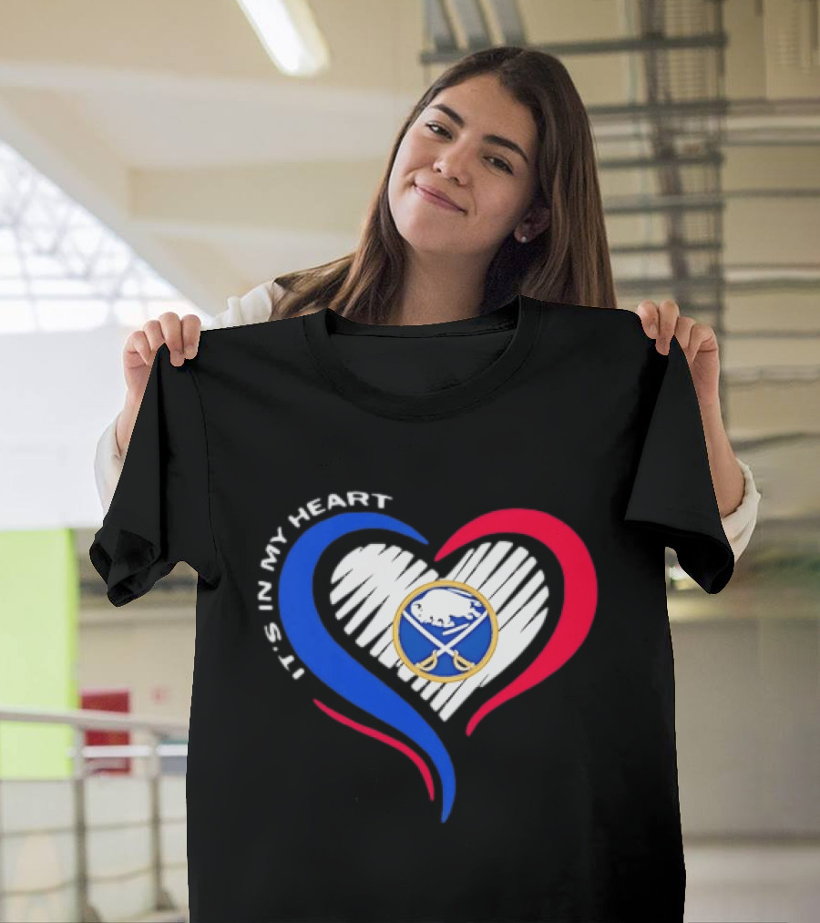 Buffalo Sabres It's In My Heart Blue And Red Heart Shape T-Shirt