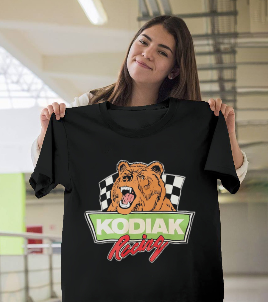 Kodiak Racing Bear Checkered Flag Motorsport T-Shirt