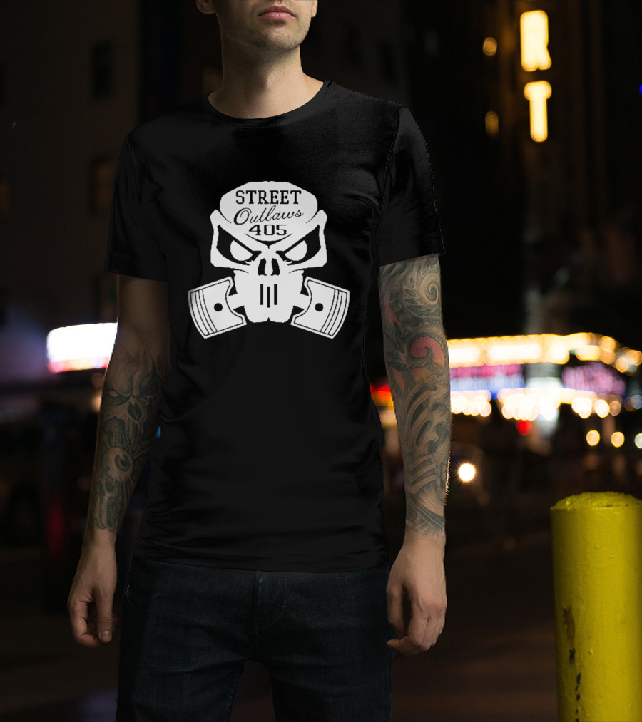 Street Outlaws 405 Skull Piston Racing Motorsports T-Shirt