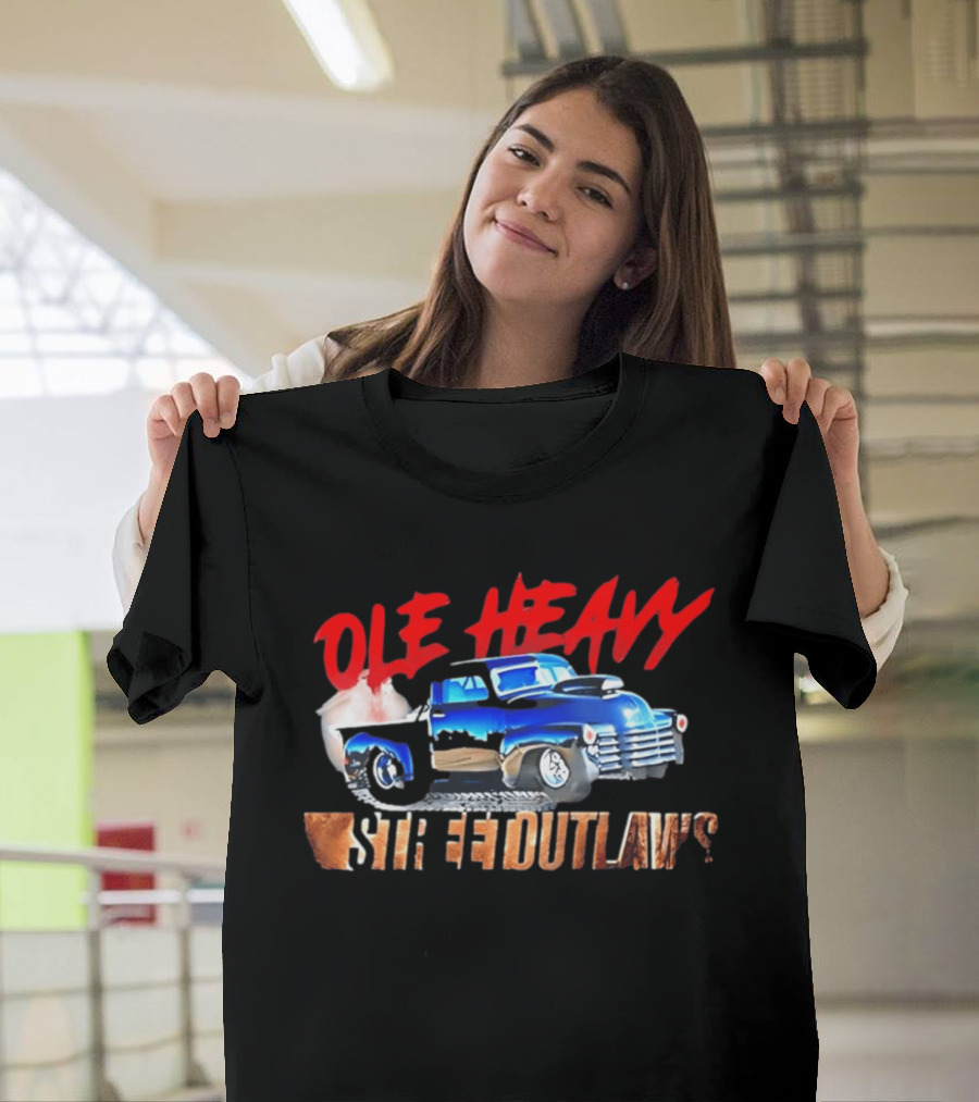 Ole Heavy Street Outlaws Blue Classic Truck Racing T-Shirt