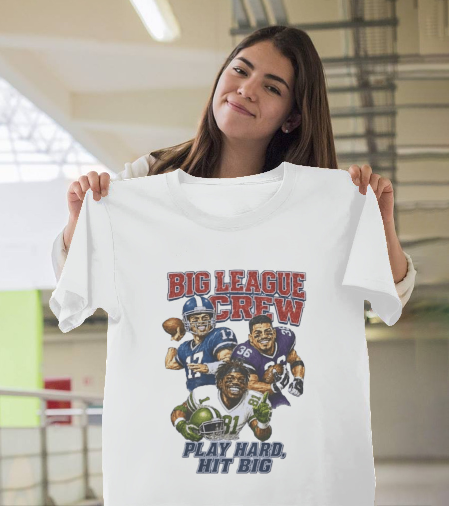 Big League Crew #17 Rocket #36 Bruiser #81 Flash Play Hard Hit Big Football Players T-Shirt