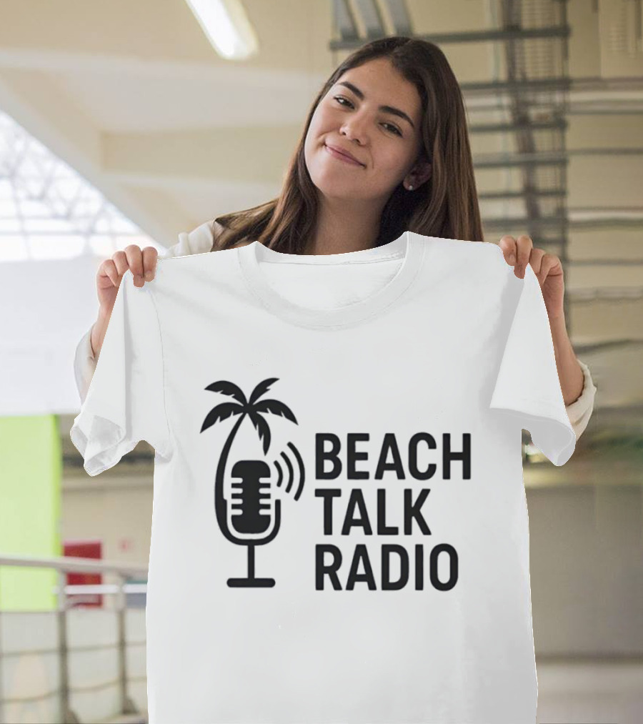 Beach Talk Radio Palm Tree Microphone T-Shirt
