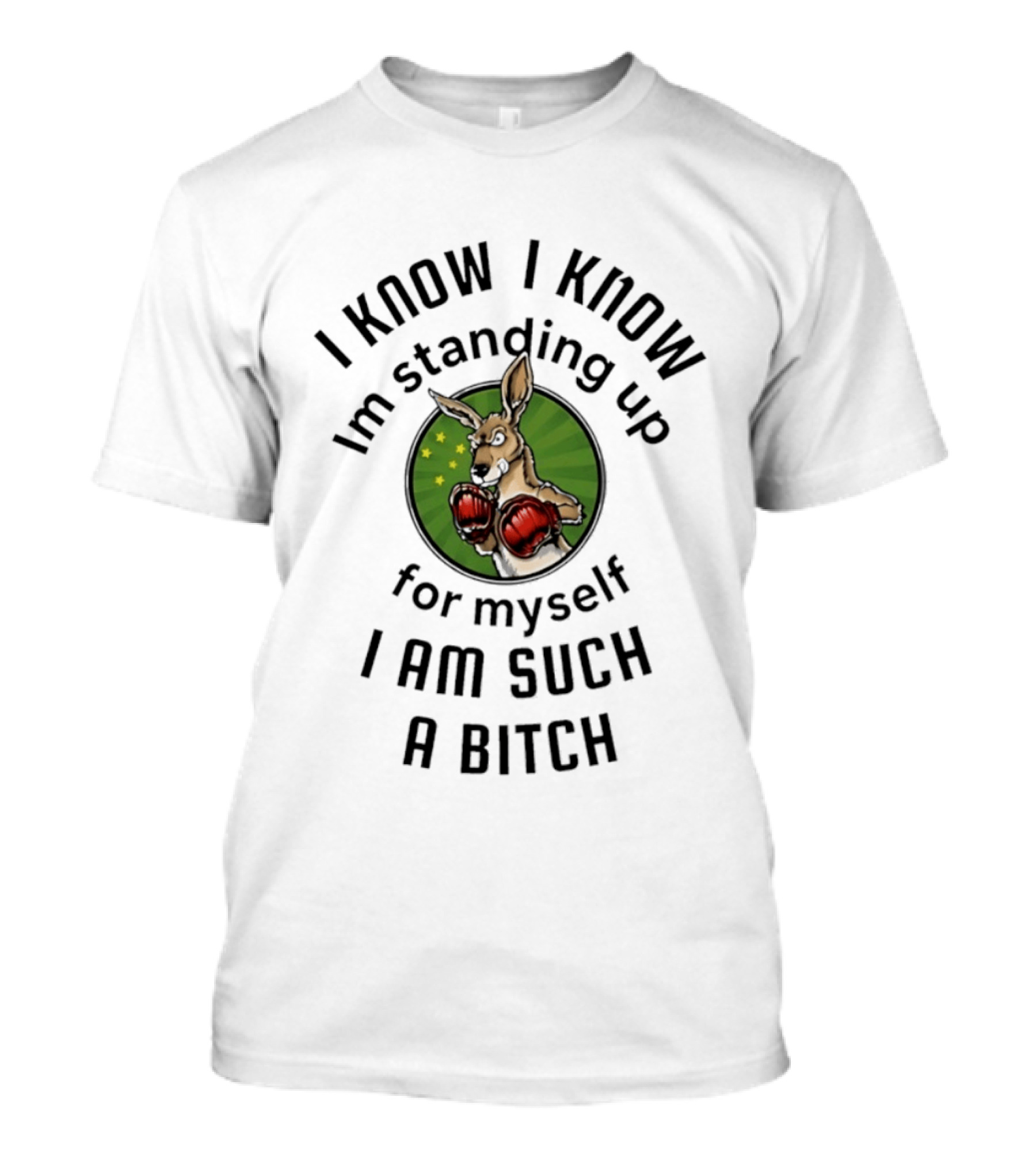 I Know I Know I'm Standing Up For Myself Kangaroo Boxing I Am Such A Bitch T-Shirt