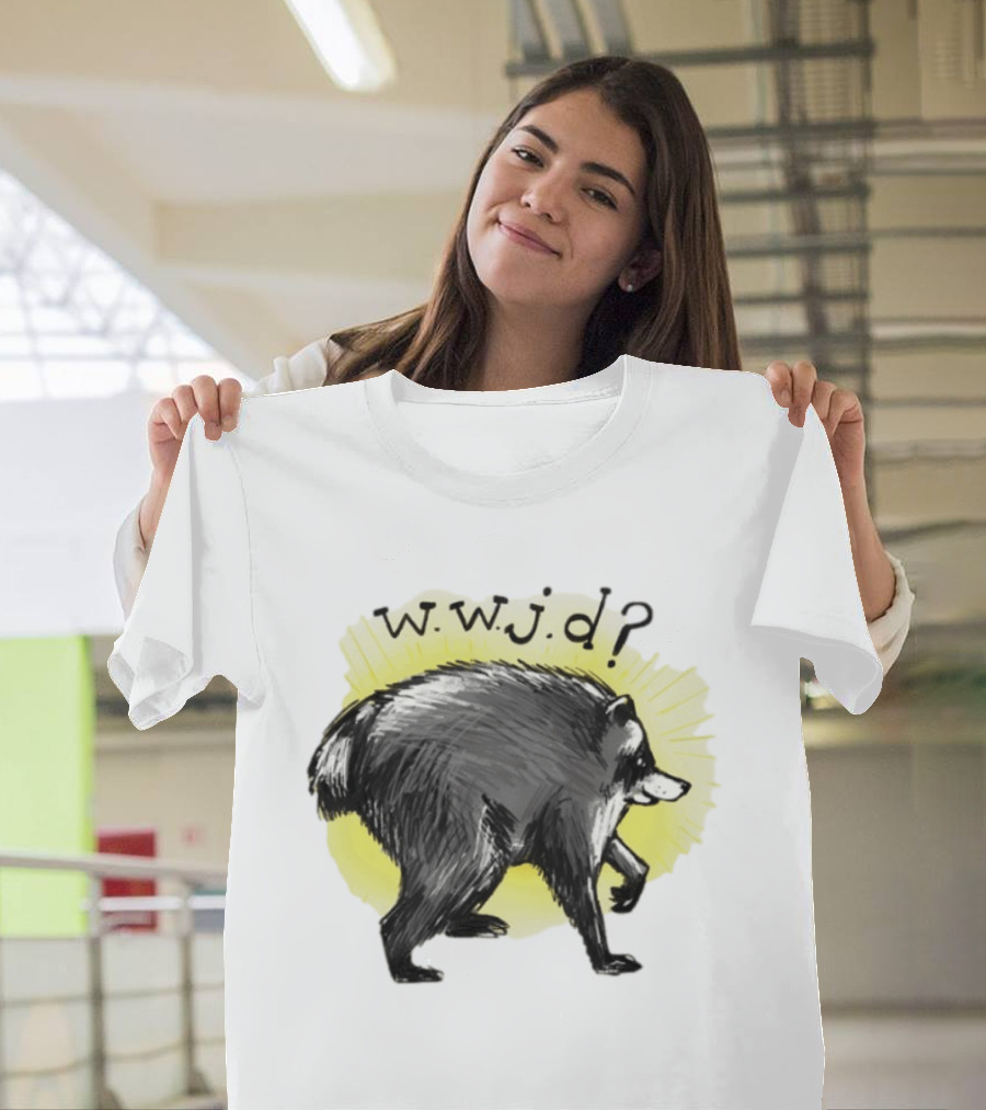 Jimothy Raccoon Seattle 2026 WWJD What Would Jimmy Do Hand Drawn T-Shirt