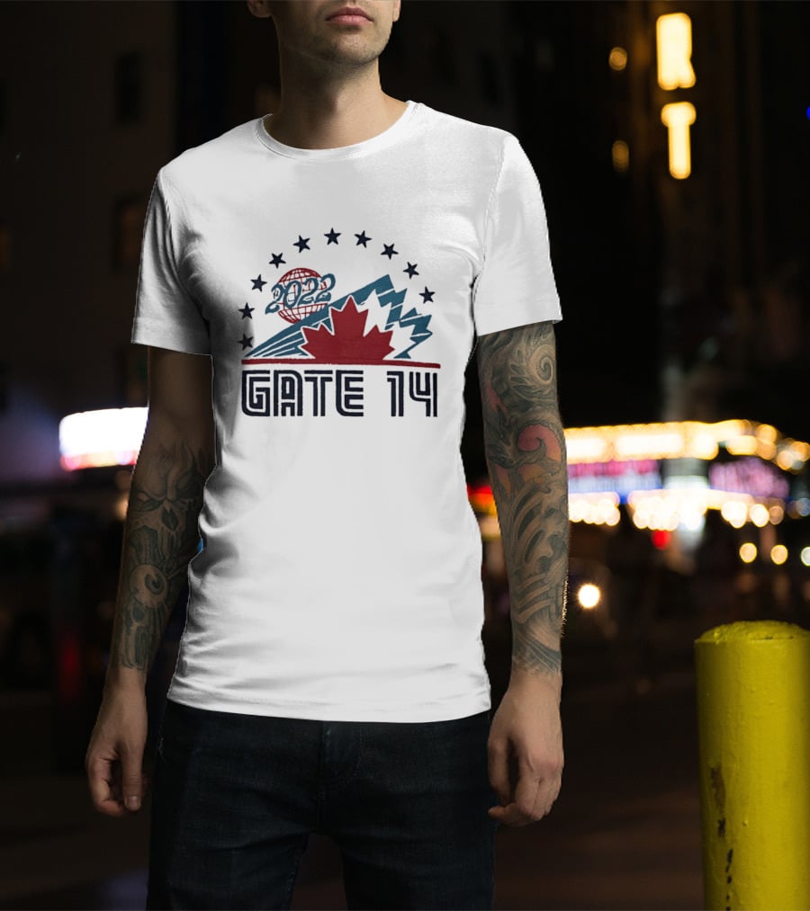Gate 14 Canada 2022 Star Globe Mountain Maple Leaf T-Shirt
