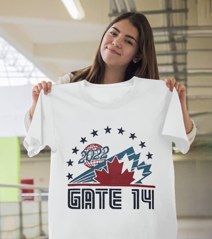 Gate 14 Canada 2022 Star Globe Mountain Maple Leaf T-Shirt