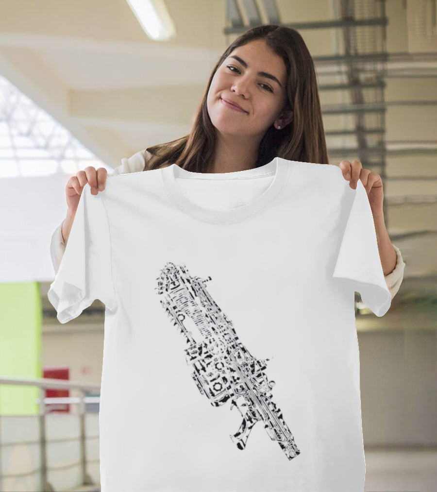 Gears Of War Lancer Assault Rifle Chainsaw Gaming Weapon T-Shirt