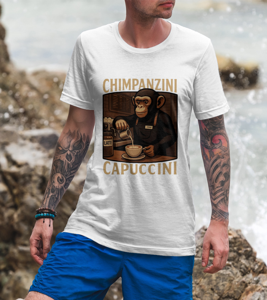 Chimpanzini Capuccini Latte Barista Chimp 'Toni T-Shirt
