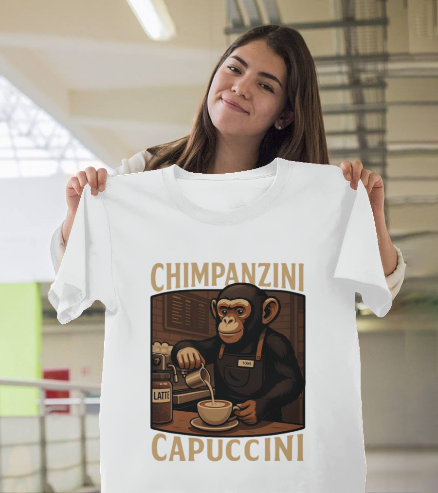 Chimpanzini Capuccini Latte Barista Chimp 'Toni T-Shirt