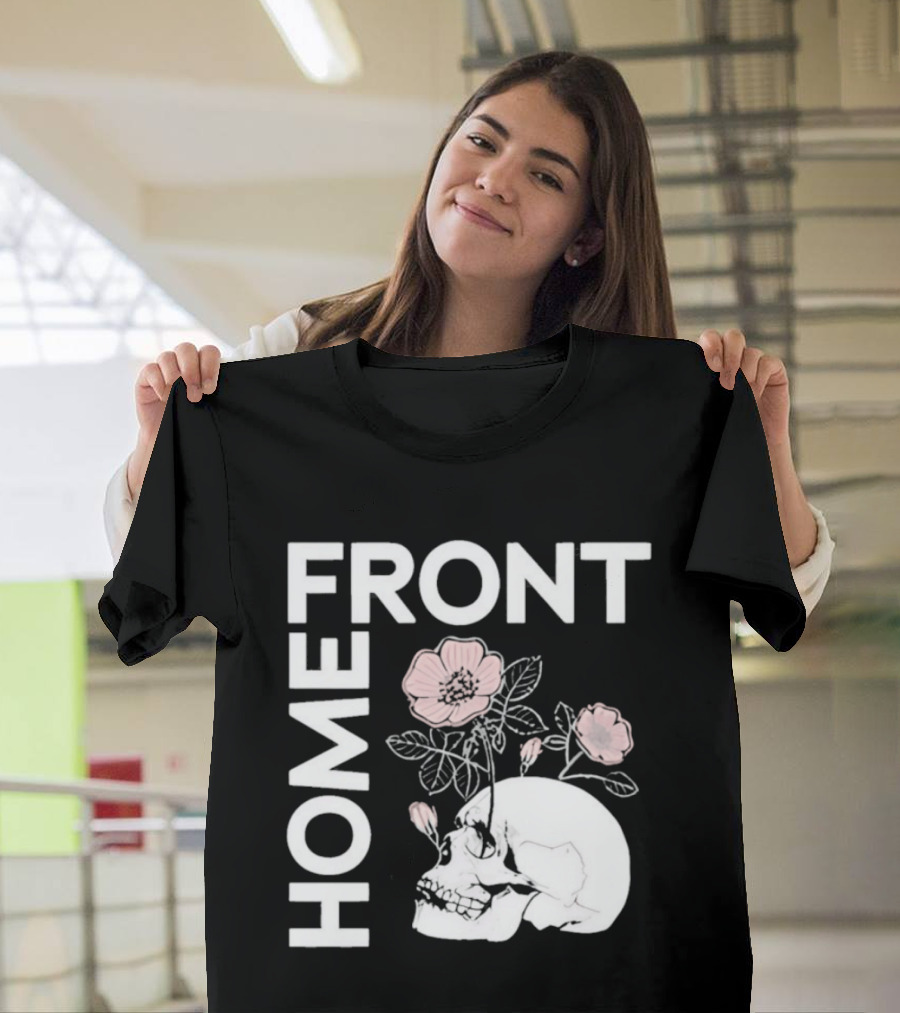 Homefront Skull With Pink Flowers T-Shirt