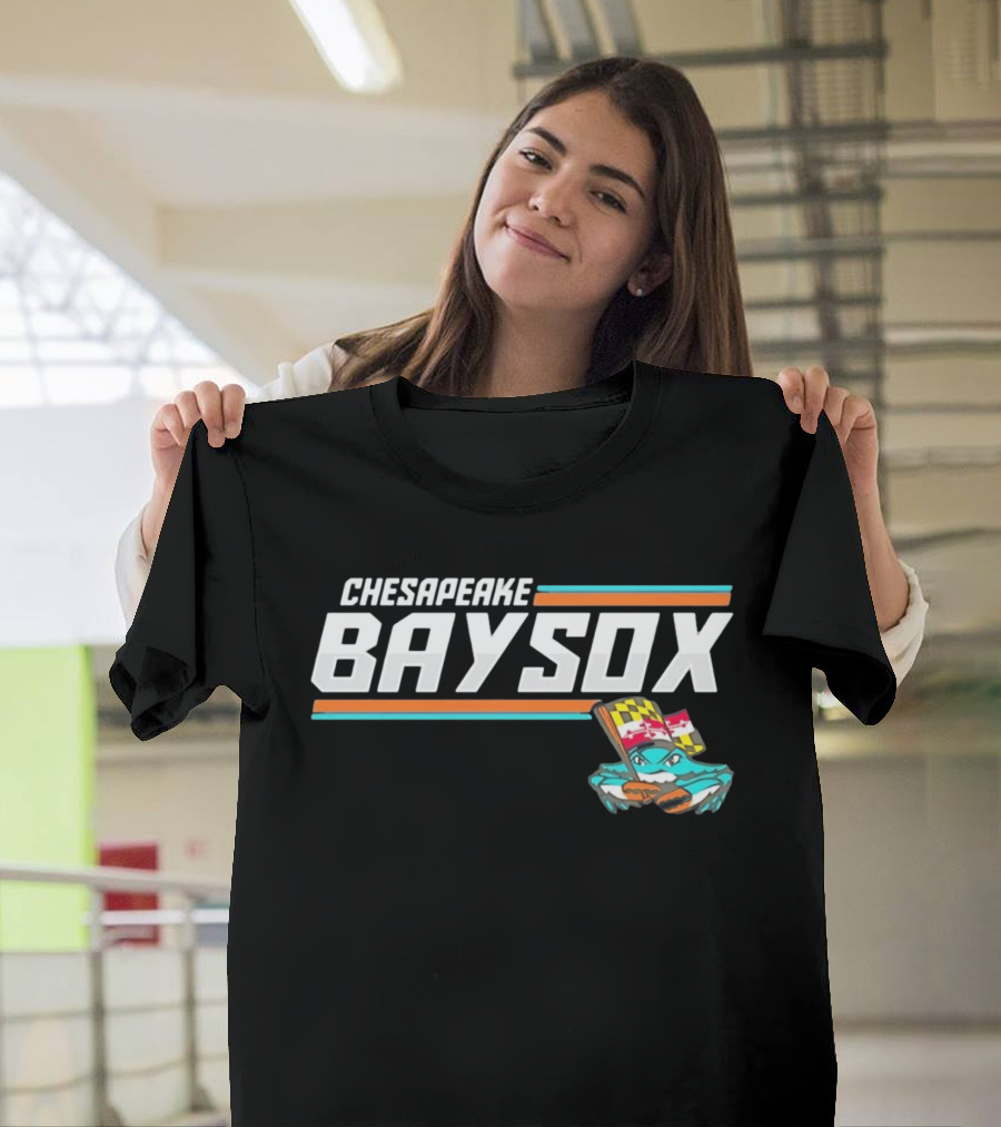 Chesapeake Baysox Maryland Crab Mascot Icon With Baseball Bat T-Shirt