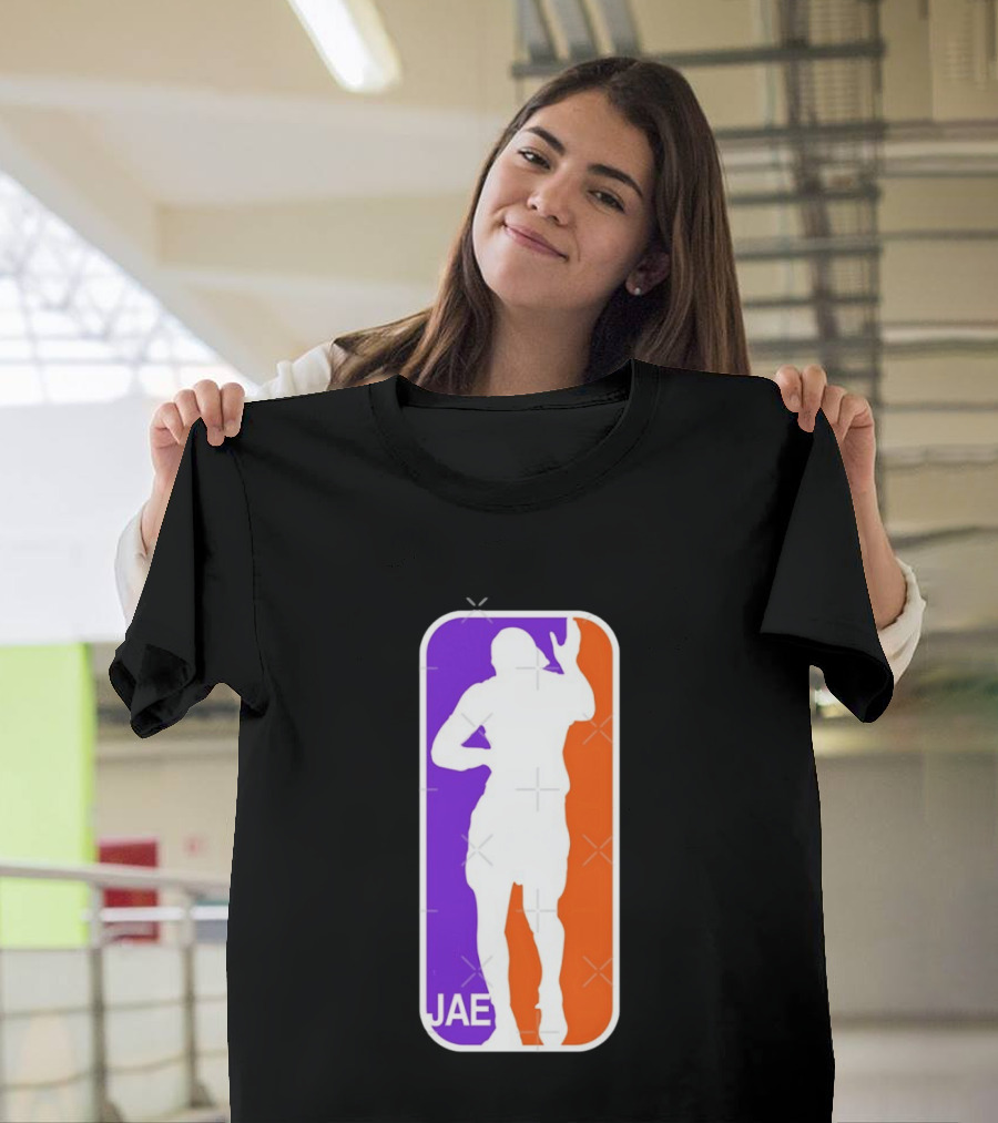 Jae Basketball Pose Purple And Orange T-Shirt