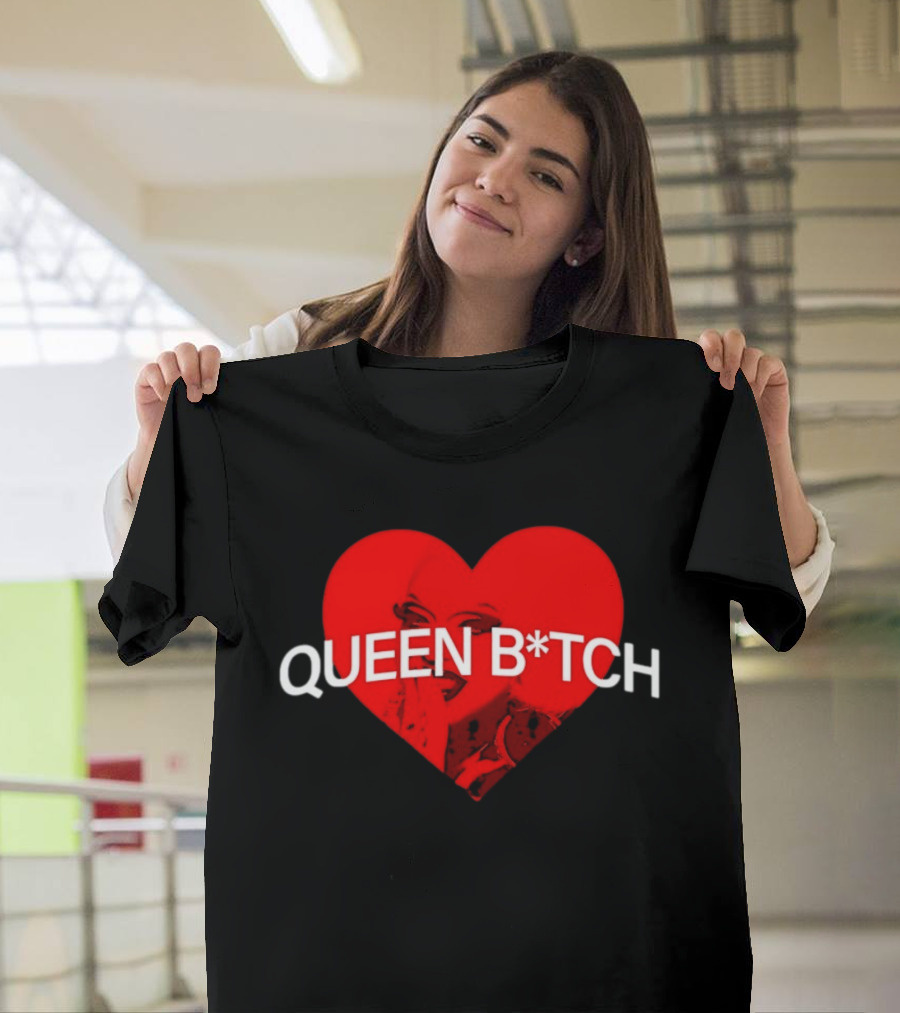 Queen B*tch Bold Typography Houston Hardcore Heart T-Shirt