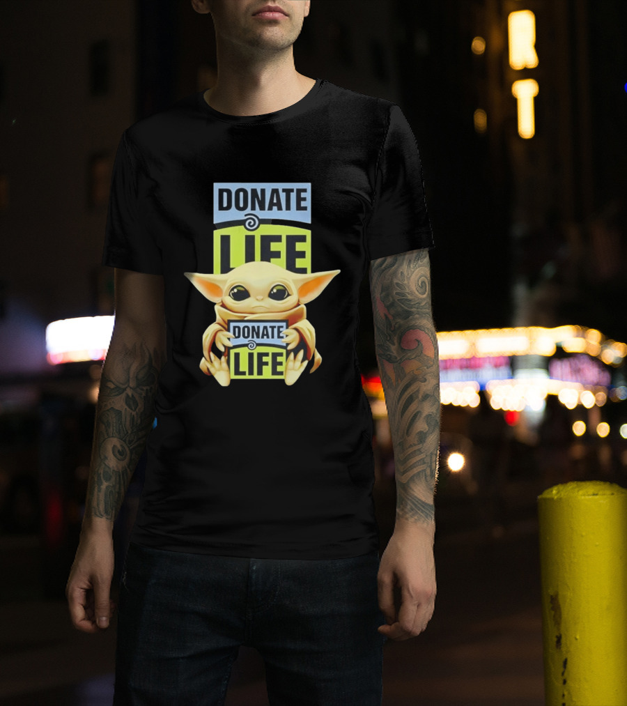 Donate Life Grogu Holding Donate Life Sign T-Shirt