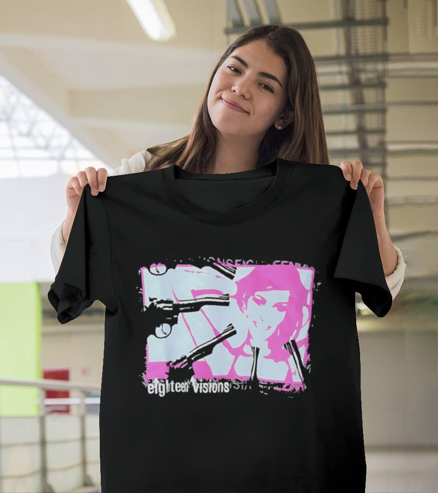 Eighteen Visions Pink Gun Metalcore Band T-Shirt