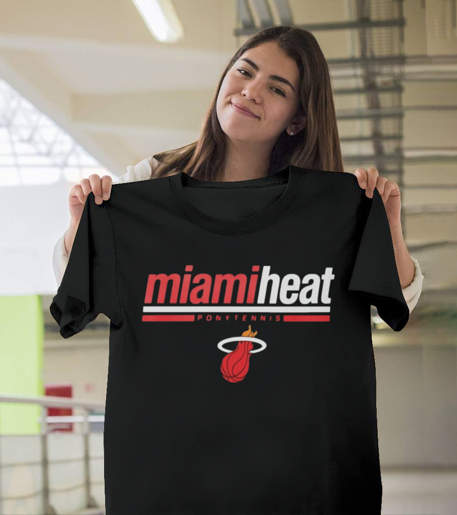 Miami Heat Pony Tennis NBA Basketball T-Shirt