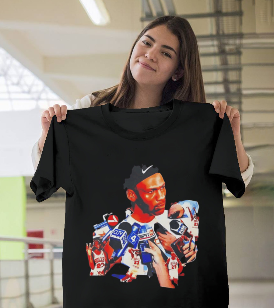Michael Jordan Press Conference CLTV ESPN FOX Bulls T-Shirt