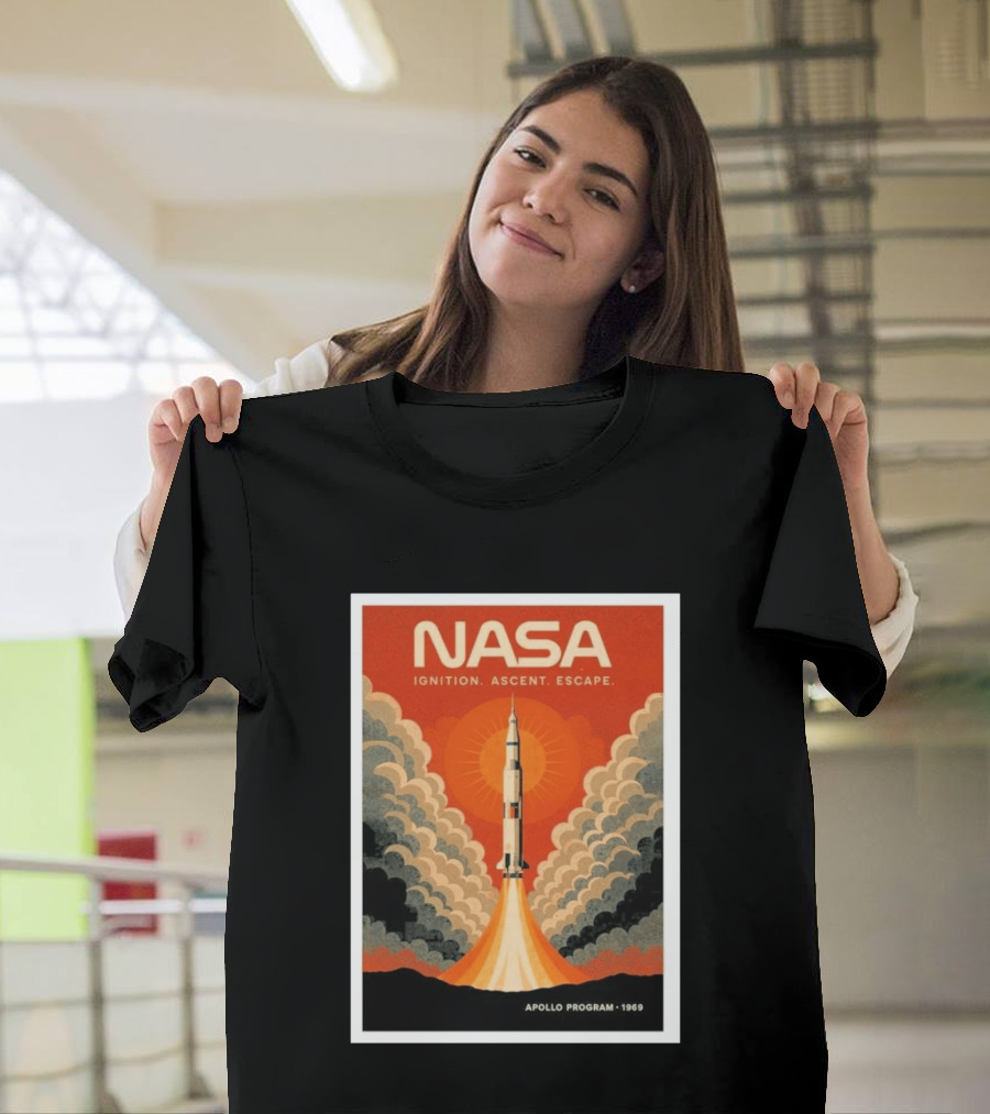 NASA Ignition Ascent Escape Apollo Program 1969 Rocket Launch T-Shirt