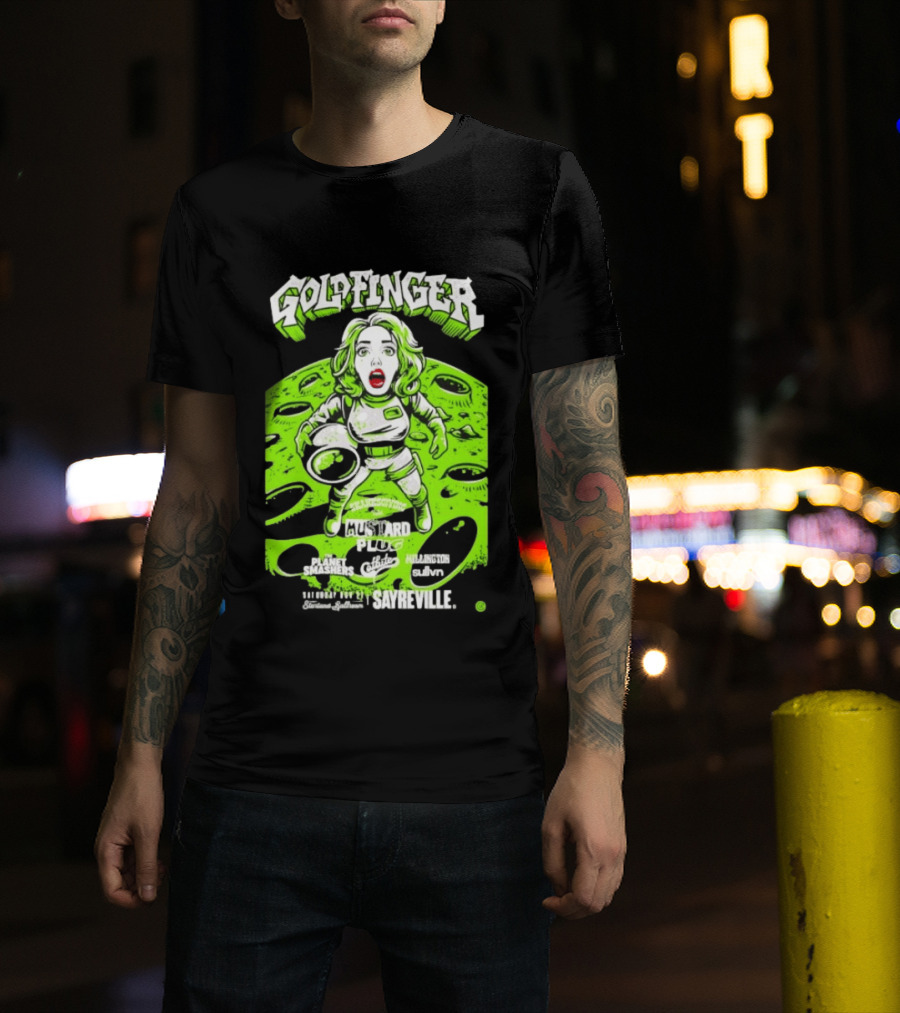 Goldfinger Mustard Plug The Planet Smashers Catbite Millington Skanksgiving Sayreville Alien Space Scene T-Shirt