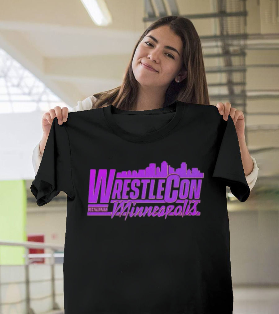 WrestleCon Destination Minneapolis Professional Wrestling Event Skyline T-Shirt