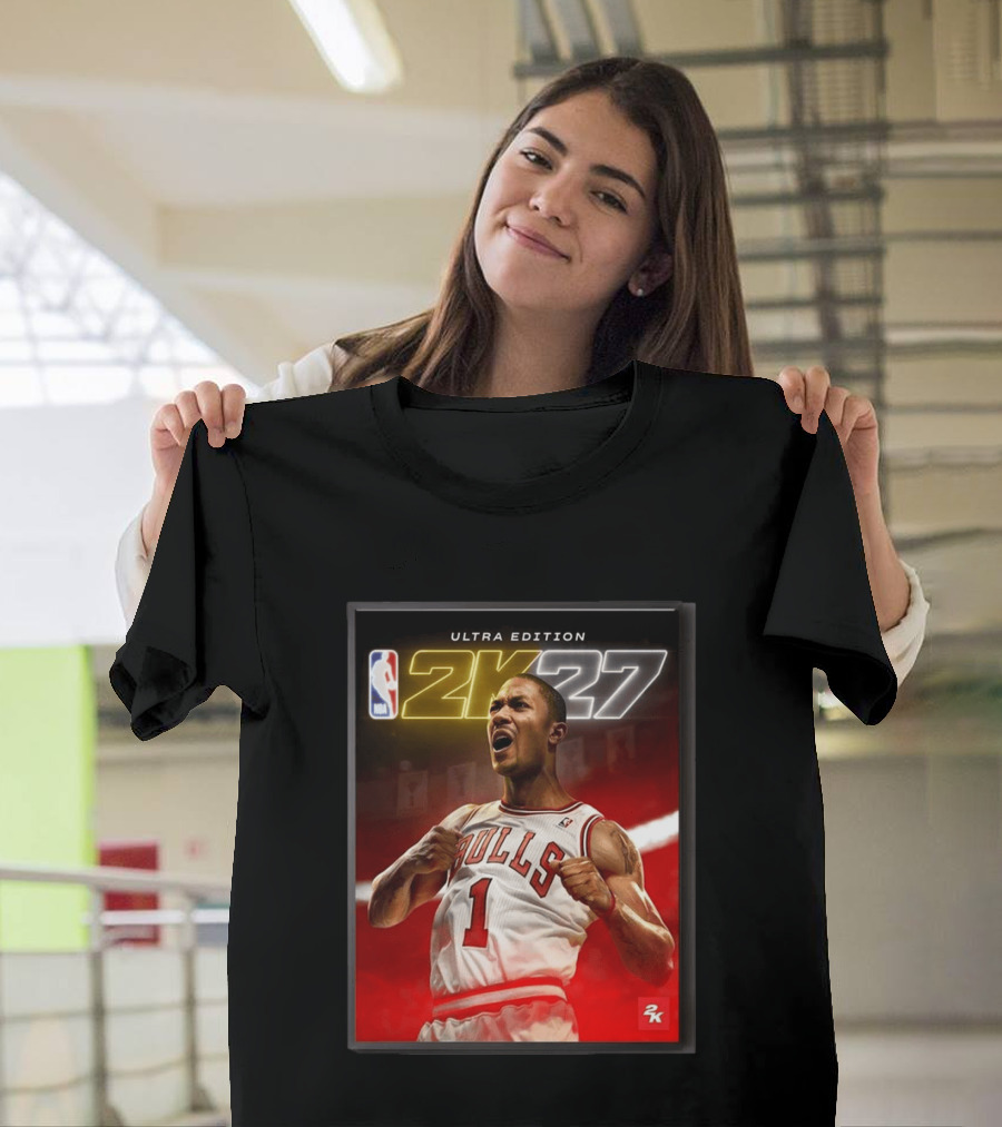 NBA 2K27 Ultra Edition Derrick Rose Bulls Cover Athlete T-Shirt