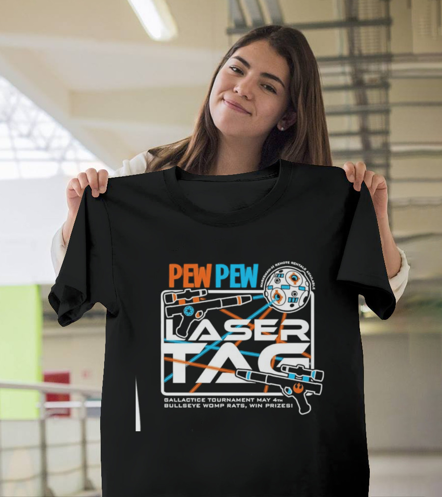 Pew Pew Laser Tag Galactic Tournament May 4th Bullseye Womp Rats Win Prizes T-Shirt