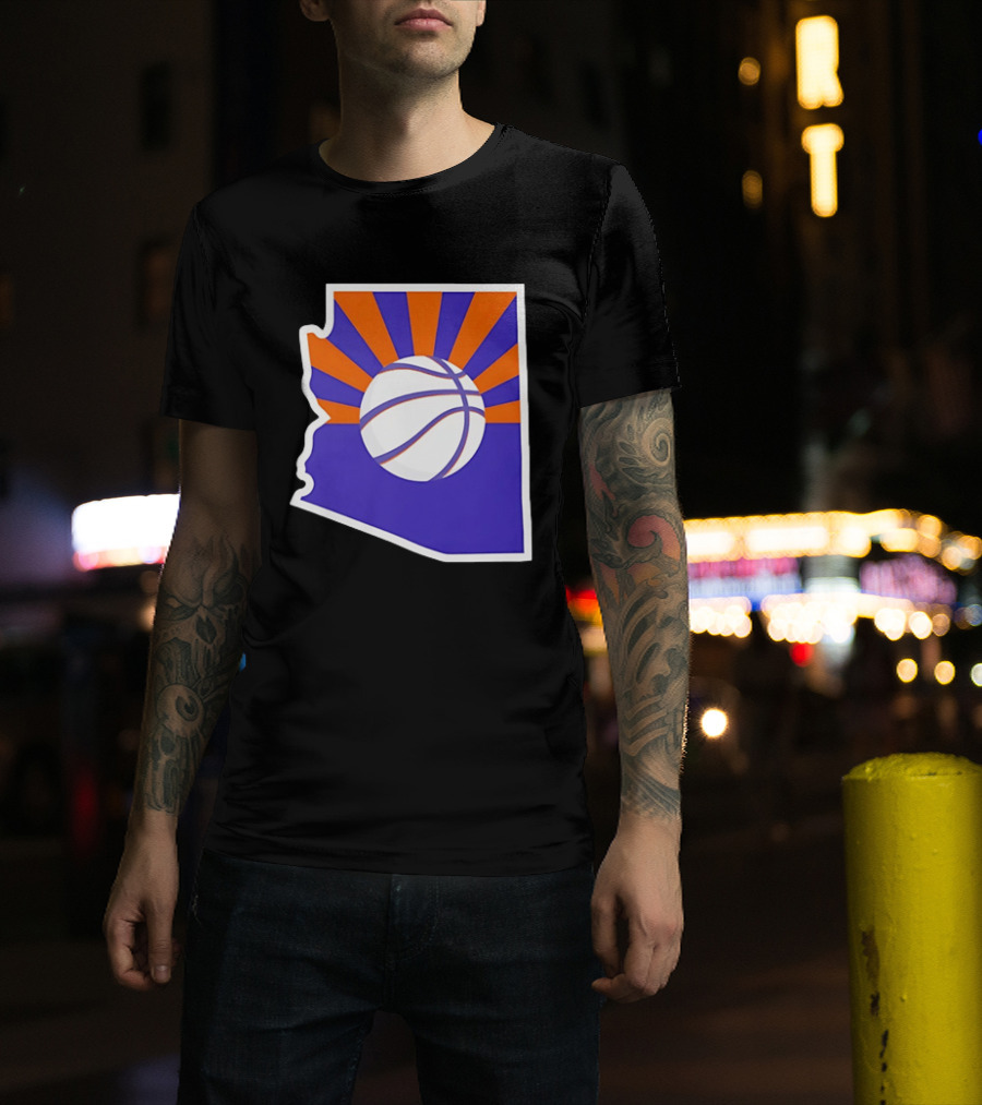 Phoenix Suns Arizona Basketball State Map Suns Set T-Shirt