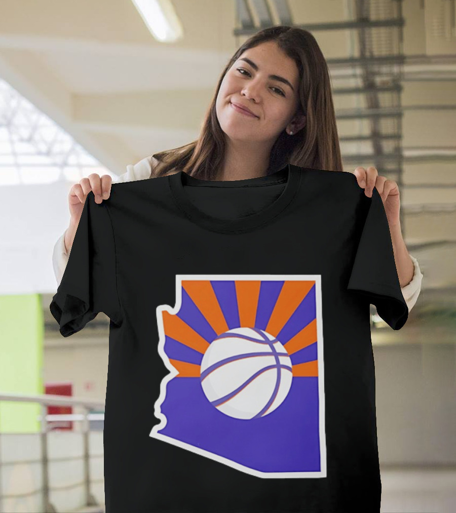 Phoenix Suns Arizona Basketball State Map Suns Set T-Shirt