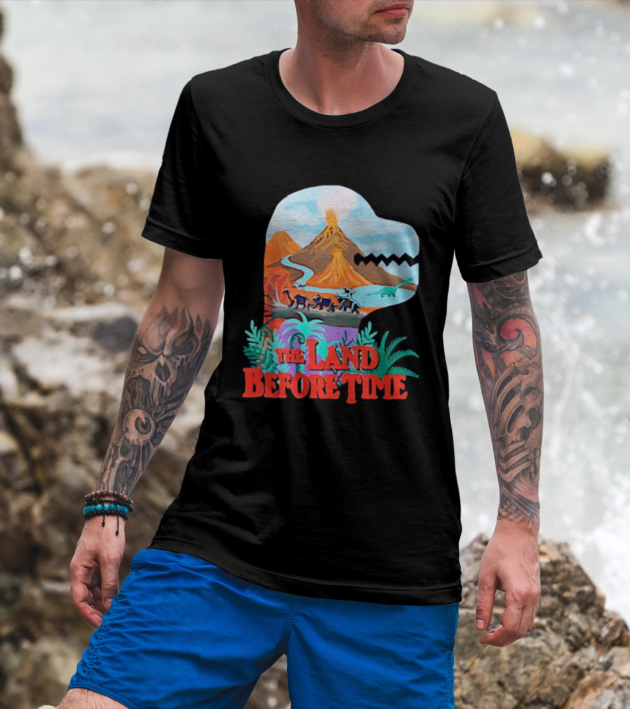The Land Before Time Dinosaur Volcano Landscape T-Shirt