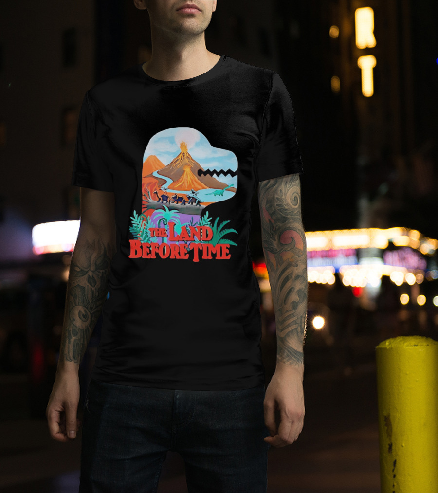 The Land Before Time Dinosaur Volcano Landscape T-Shirt