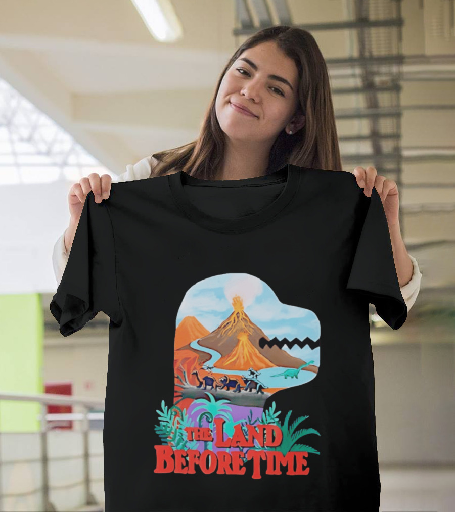 The Land Before Time Dinosaur Volcano Landscape T-Shirt