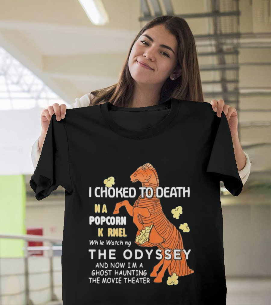 Trojan Horse Ghost Haunting The Odyssey Popcorn Kernel T-Shirt