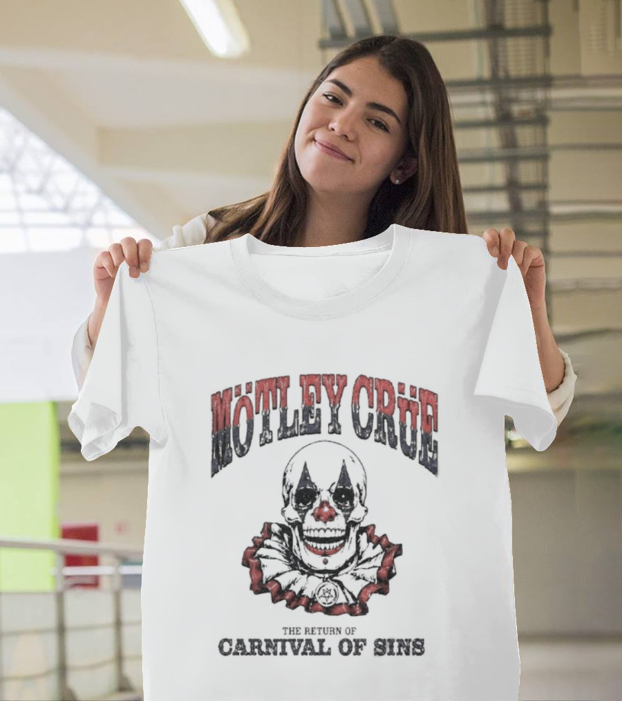 Mötley Crüe Carnival Of Sins The Return Of The Death Clown Tour 2026 With Dates Back T-Shirt