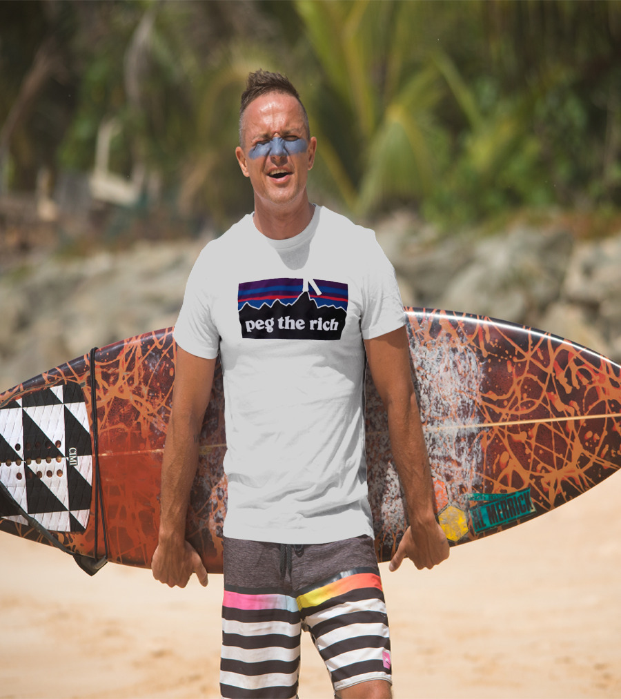 Peg The Rich Satire Mountain Peaks T-Shirt