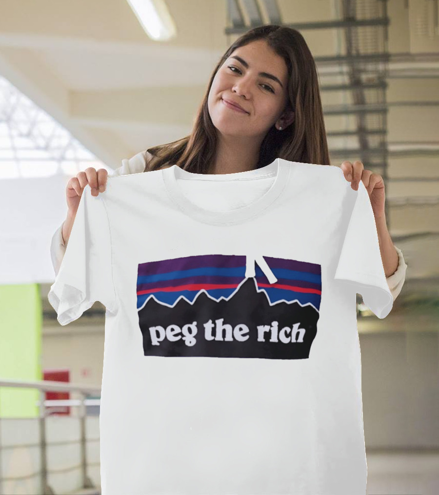 Peg The Rich Satire Mountain Peaks T-Shirt