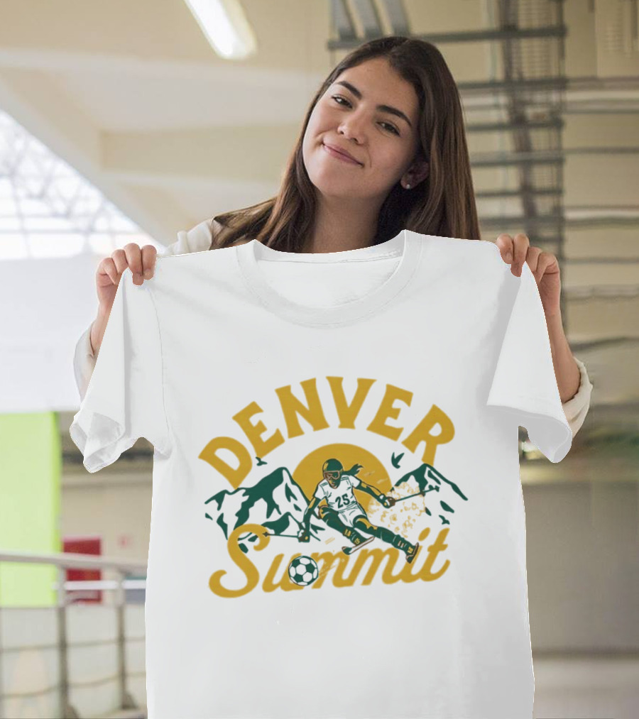 Denver Summit Number 25 Skiing Down Mountain Soccer T-Shirt