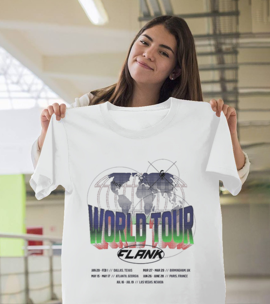 World Tour Flank With Globe And Concert Dates T-Shirt