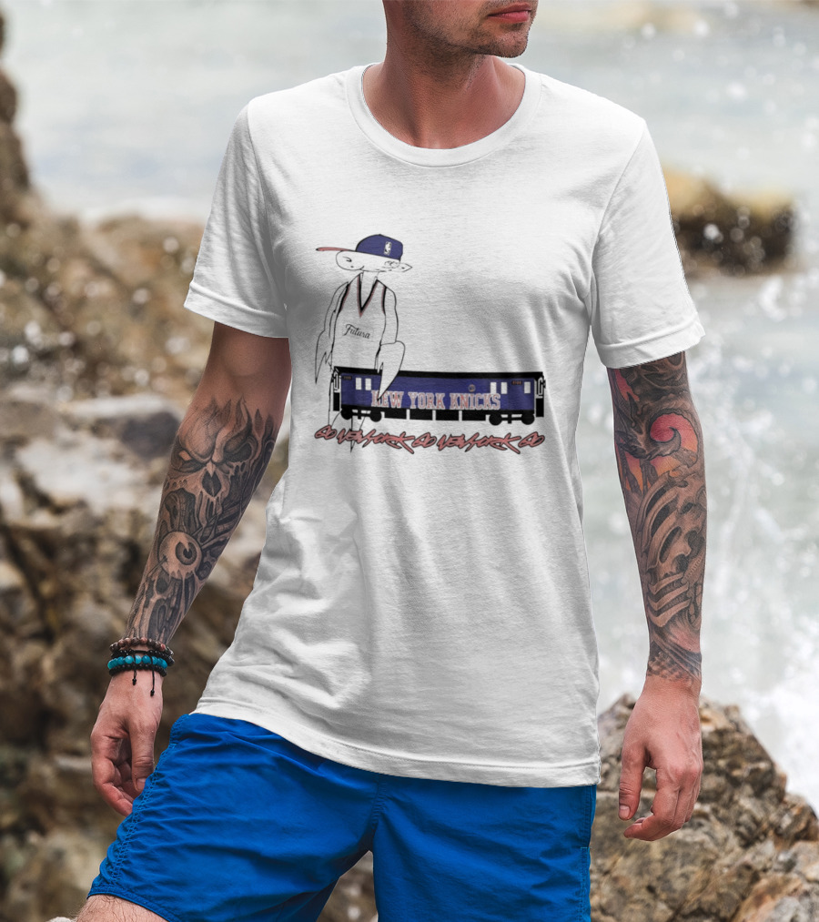Futura New York Knicks Go New York Go Subway Train Basketball T-Shirt
