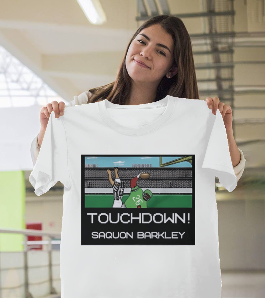 Touchdown Saquon Barkley Pixel Philadelphia Eagles T-Shirt