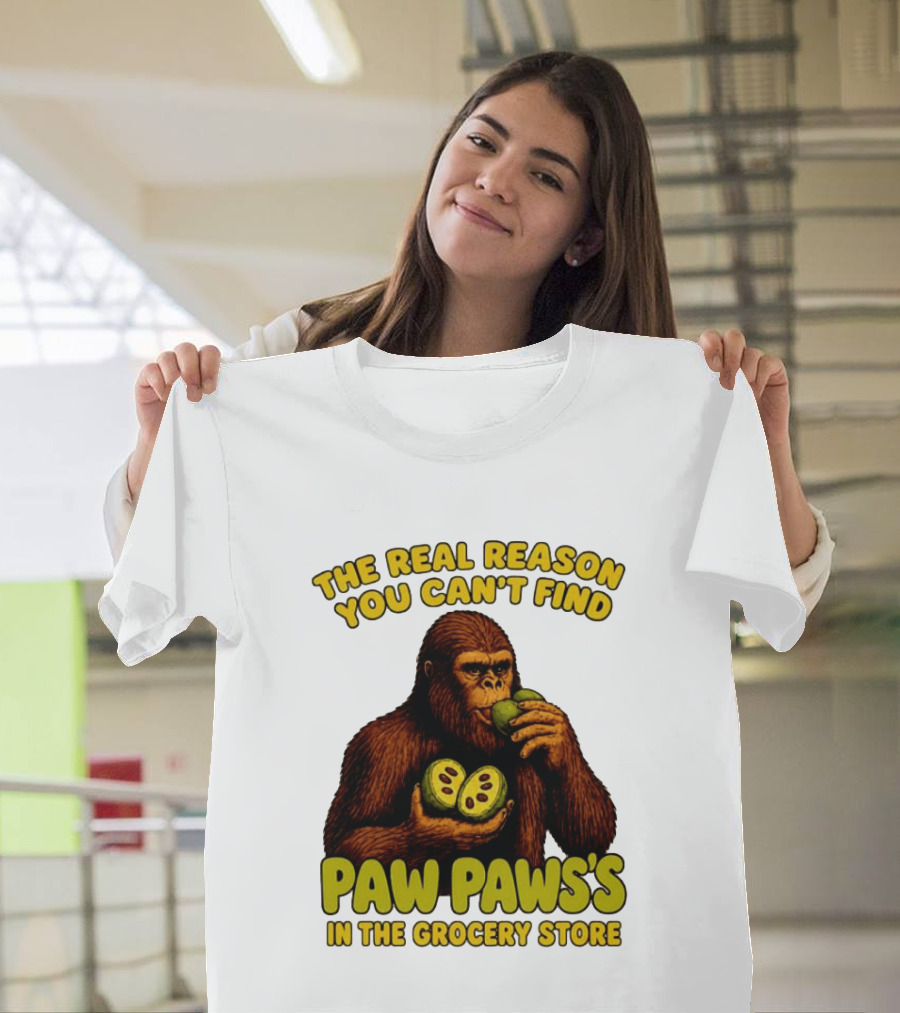 Pawpaw Fruit Mystery Sasquatch Eating Pawpaws In Grocery Store T-Shirt
