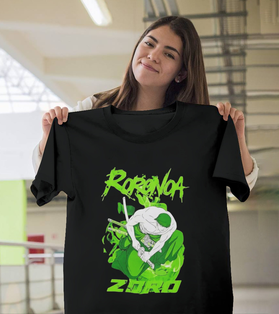 Roronoa Zoro Sword Fighter Anime Drawing T-Shirt