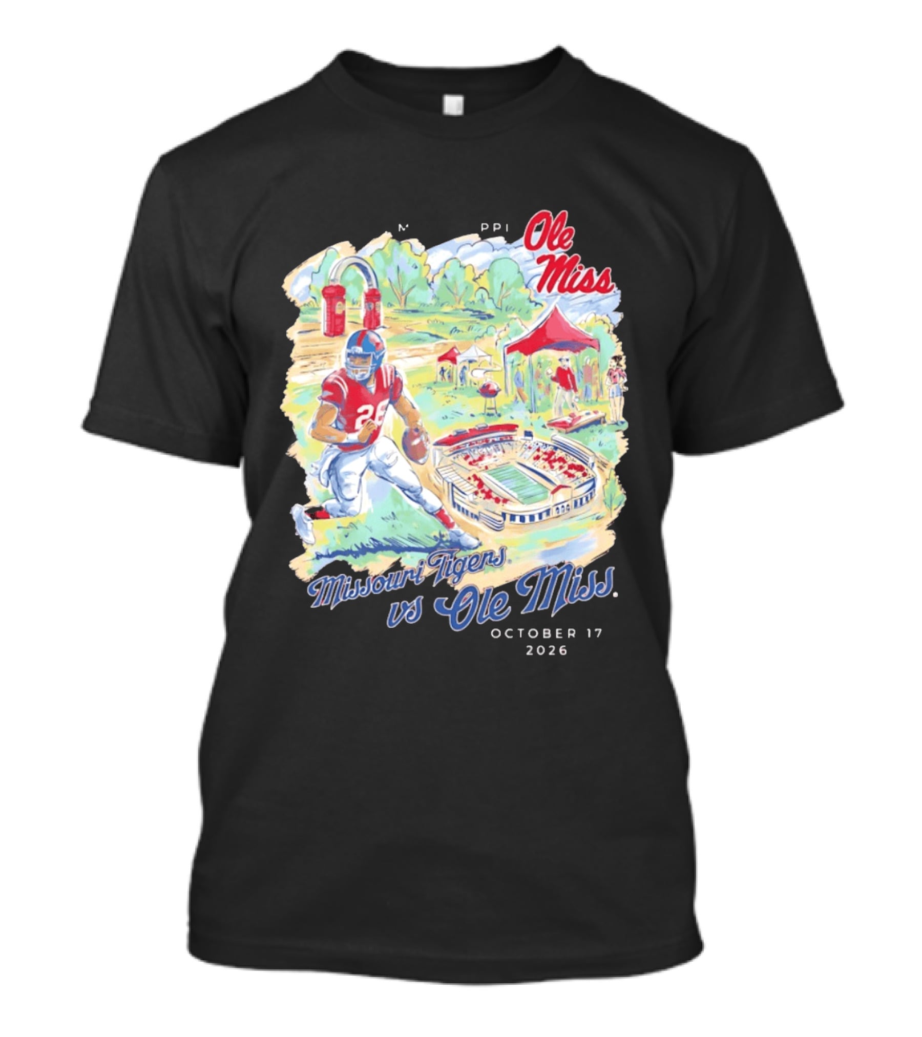 October 17 2026 Missouri Tigers Vs Ole Miss Football Stadium Tailgate Event T-Shirt
